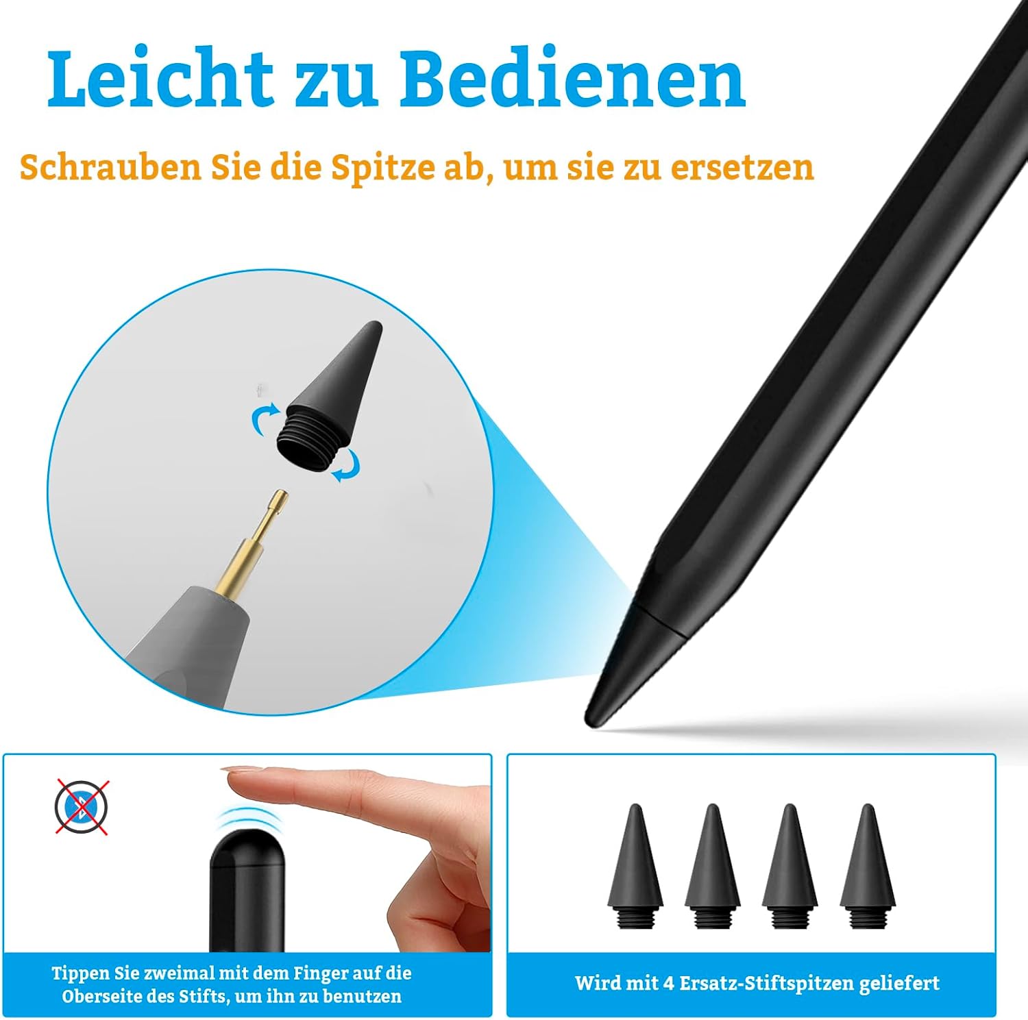 Thumbnail 4 de iPad Stift Pencil für iPad (2018–2026): Präzise Eingaben, magnetische Aufladung und Palm Rejection