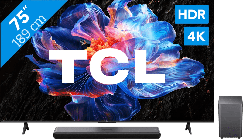 Detalle de TCL 75 Zoll LED P61K 4K (2025) + TCL S55H 2.1 Soundbar – Komplett-Set für Bild- und Klang-Genuss