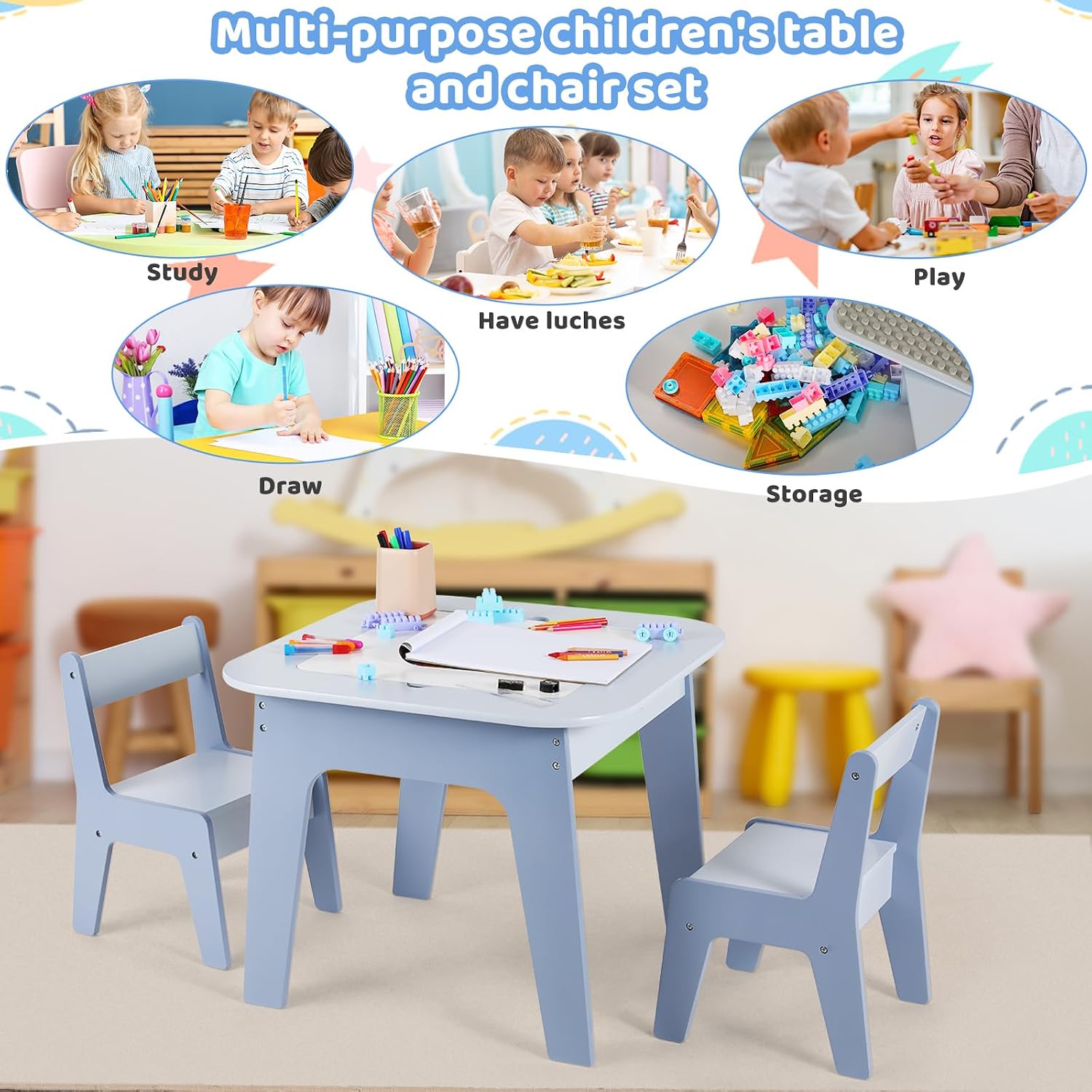 Thumbnail 6 de MAMIZO Mesa Infantil con 2 sillas 40x40 cm