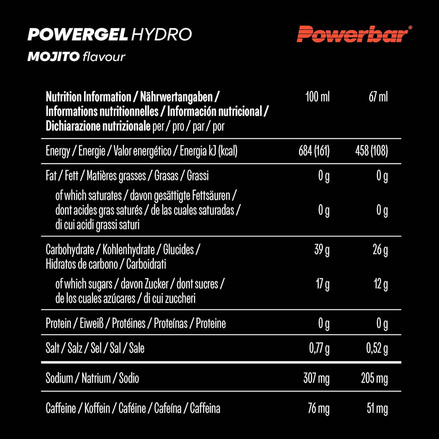 Thumbnail 6 de Powerbar PowerGel Hydro Mojito – Gel Energético con Cafeína ⚡