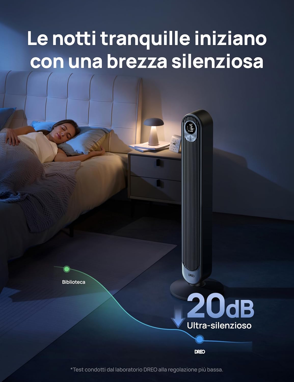 Detalle de DREO Ventilatore a Torre 106 cm: potenza, silenziosità e copertura ampia