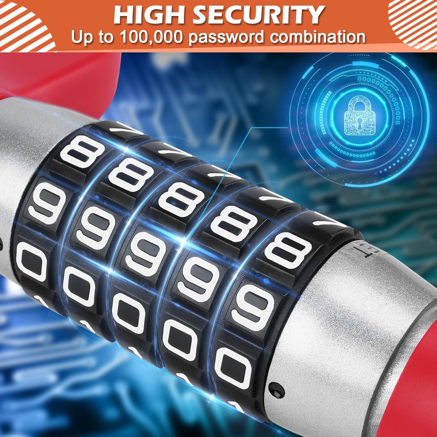 Detalle 2 de Tevlaphee 5-digit keyless steering wheel lock