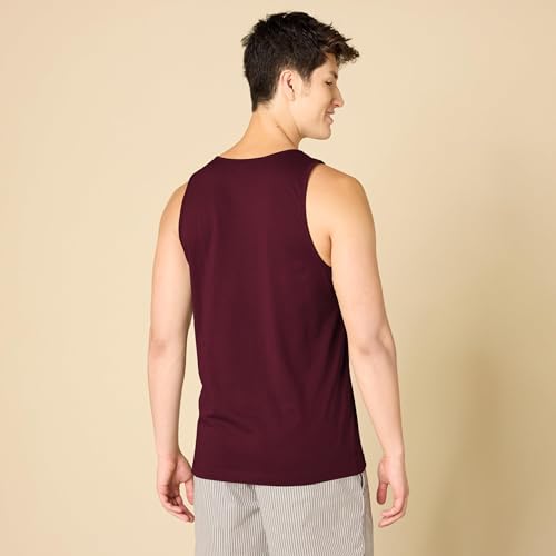 Detalle 2 de Amazon Essentials Camiseta de Tirantes de Ajuste Normal para Hombre en Burdeos – Talla L