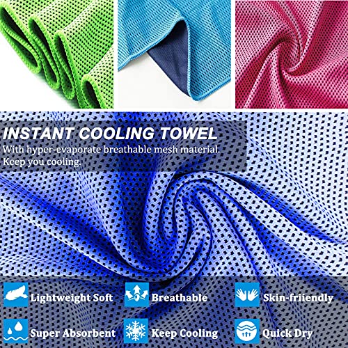 Detalle de YQXCC Kühlendes Handtuch 120x30 cm, 2er-Pack – sofortige Kühlung für Nacken & Gesicht