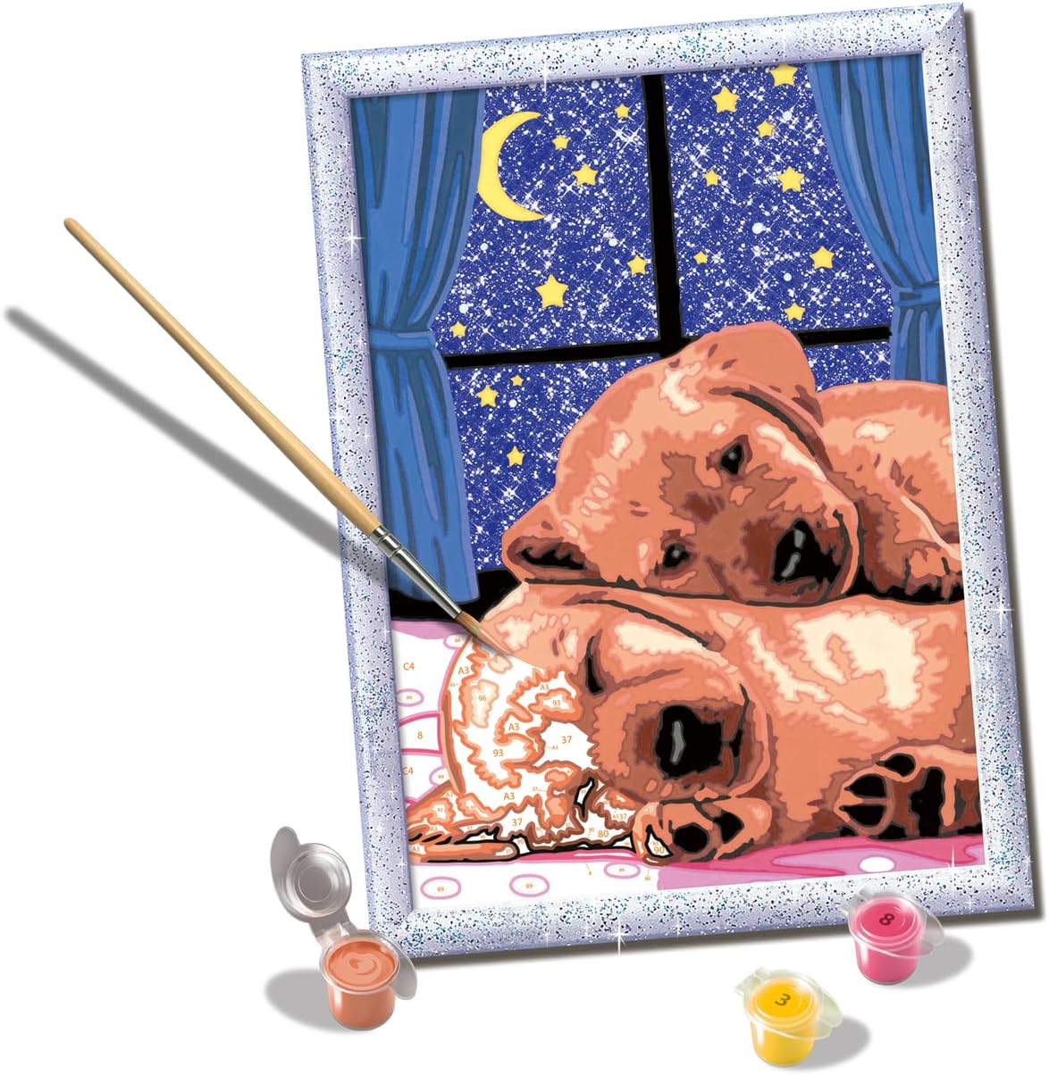 Detalle 2 de Ravensburger CreArt Coppia cagnolini – Dipingere con i Numeri per Bambini 7+