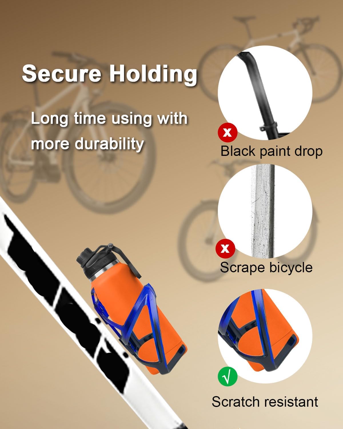 Detalle 2 de SEYUGOPTI 2Pcs Gradient Bike Water Bottle Cage Holders (Blue-Black) with Screws & Allen Keys