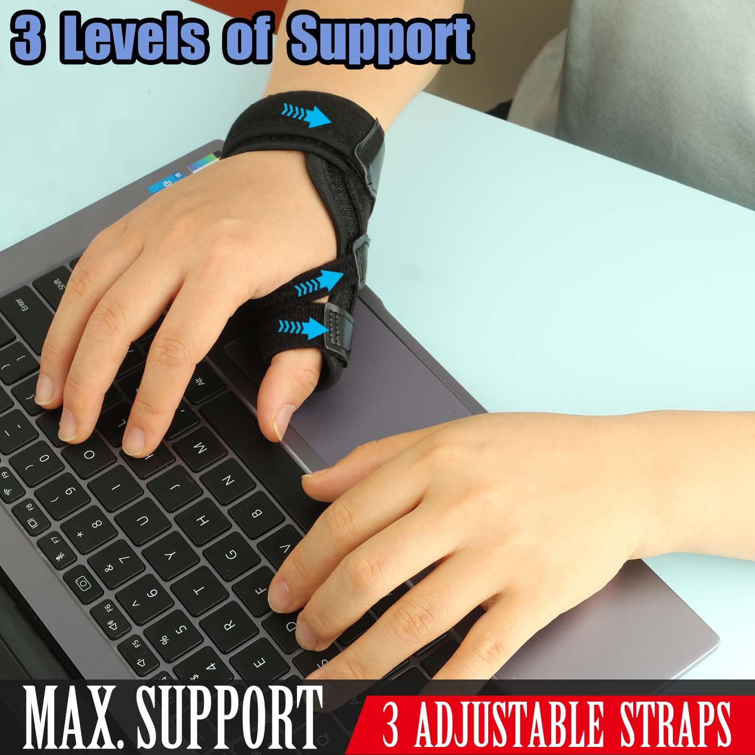 Detalle de Kecartu Reversible Thumb Splint, Adjustable Spica Support for Either Hand