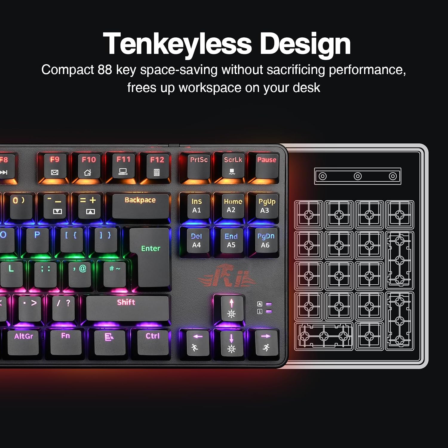Detalle de Rii RK908 80% Mechanical Keyboard