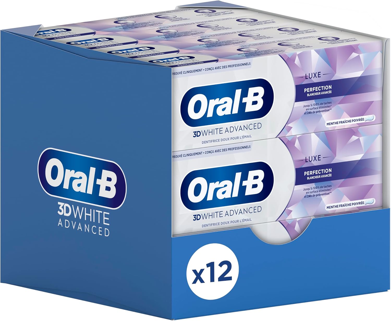 Dentifrice 3D White Advanced Luxe Menthe 12 x 75 ml