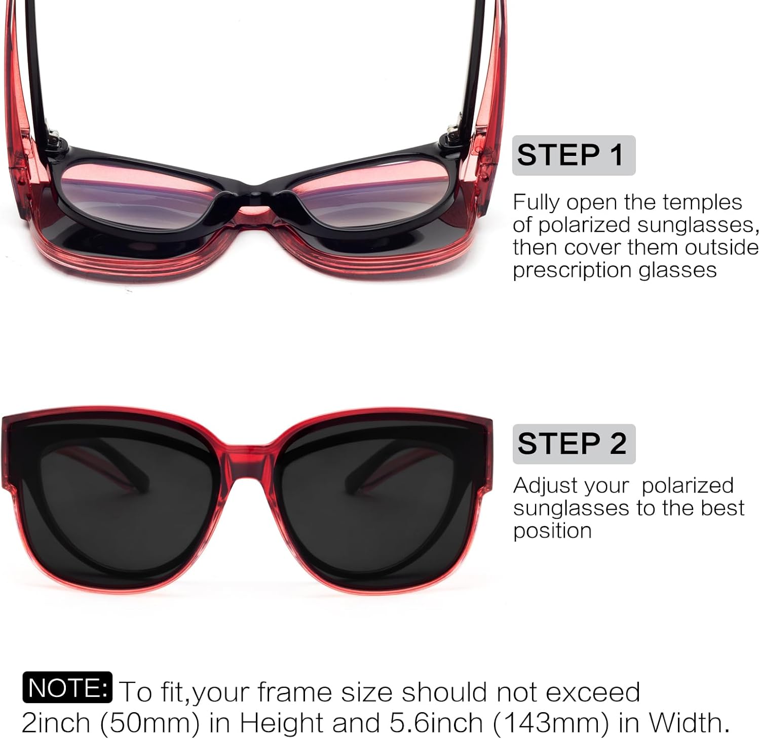 Thumbnail 5 de Face Shadow Überzieh-Sonnenbrille Polarisiert – Oversize, UV400, leicht, für Brillenträger