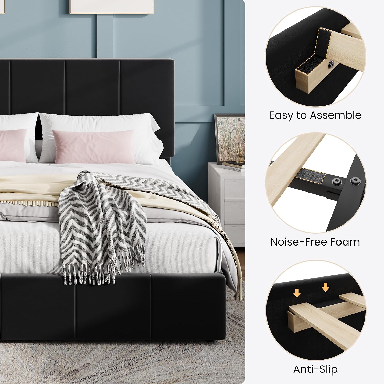 Detalle de SHA CERLIN Queen Bed Frame