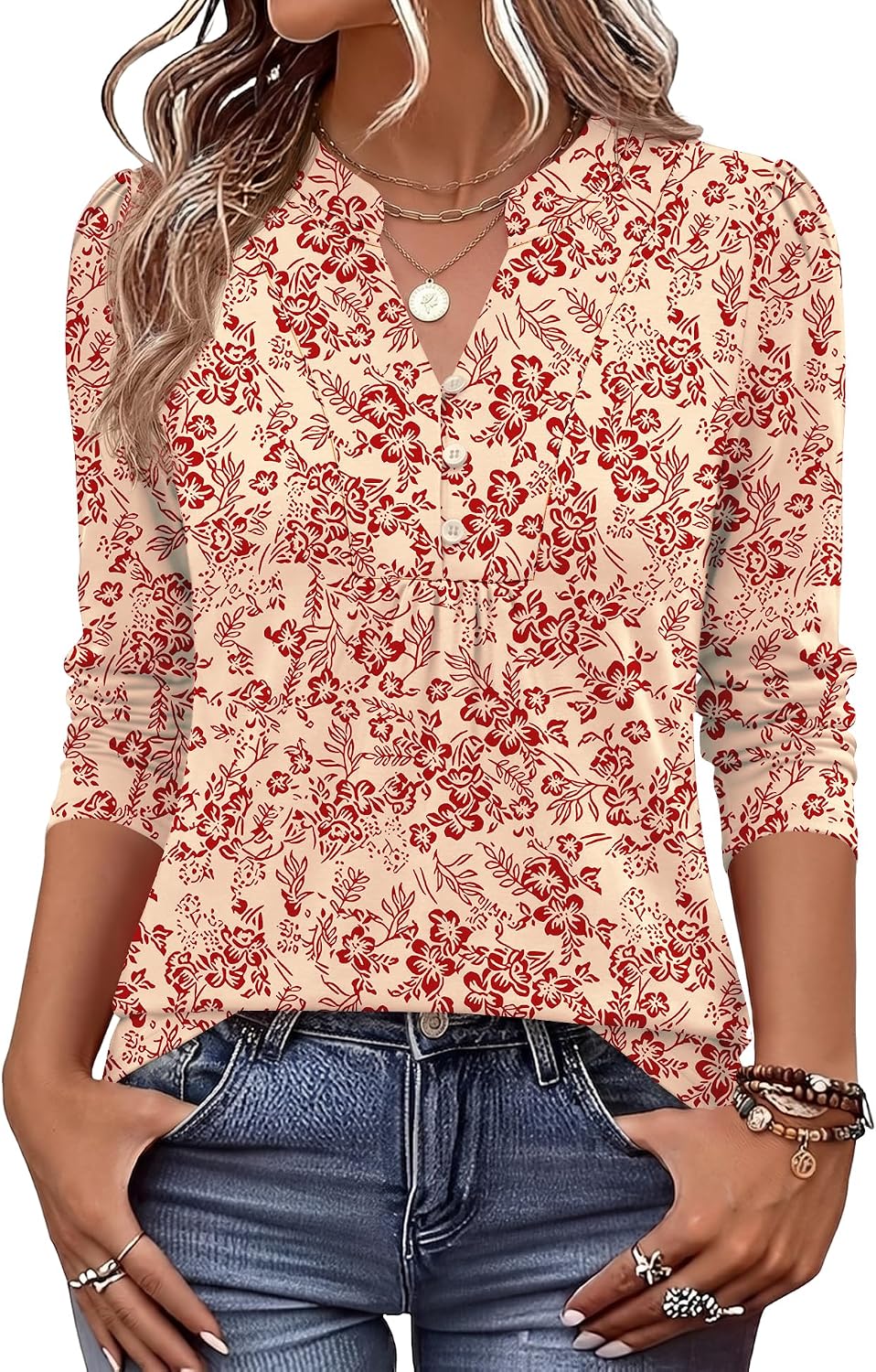 Detalle 2 de IECCP Women's Long-Sleeve Blouse, Polyester Blend