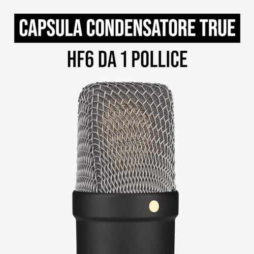 Detalle de RØDE NT1 Signature Series: microfono a condensatore a diaframma lungo con kit completo