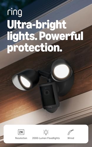 Thumbnail 1 de Ring Floodlight Cam, Wired (Newest Model) – Retinal 2K Video, 6x Zoom, Ultra-Bright Outdoor Security