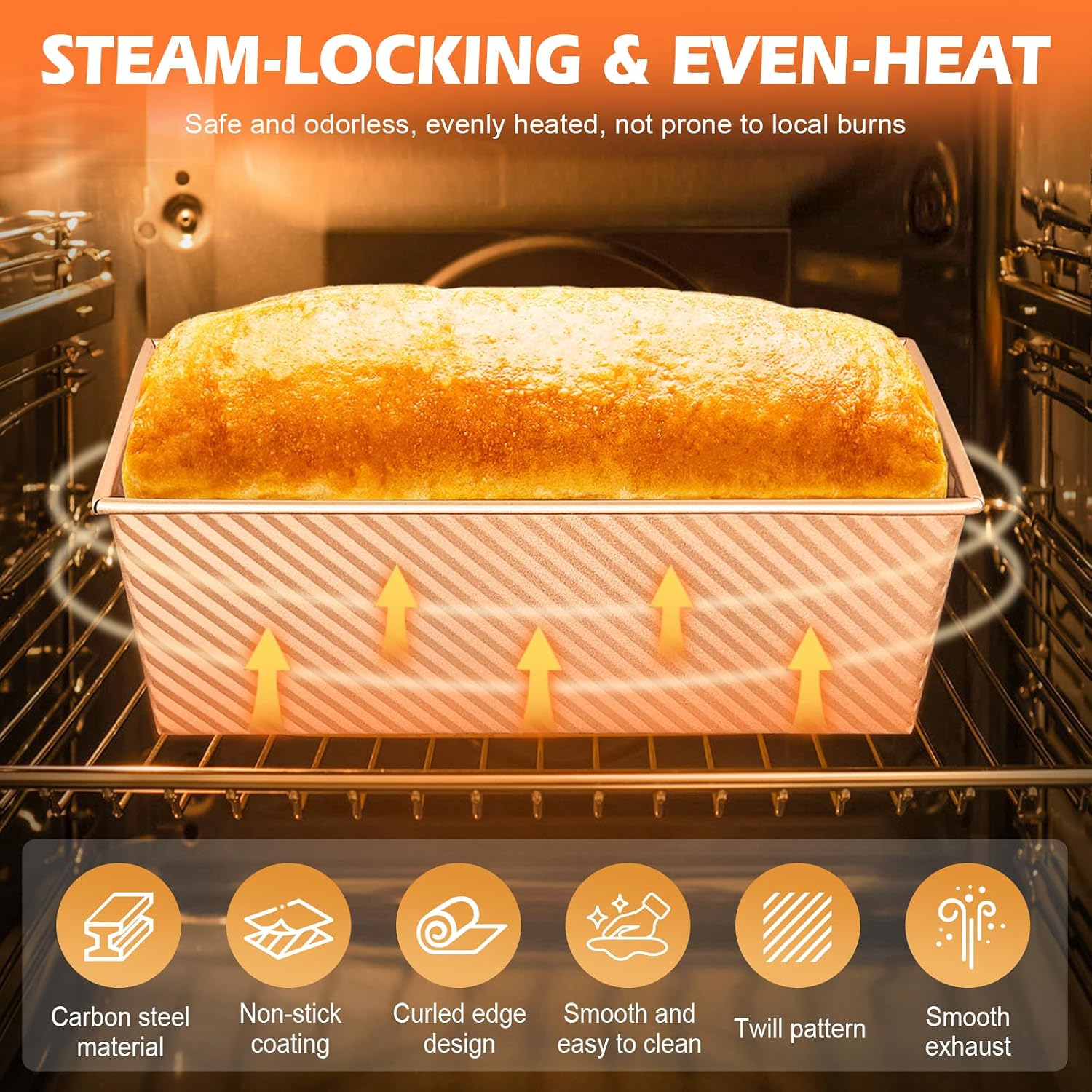 Detalle de Dipanist Pullman Loaf Pans 2.2 LB