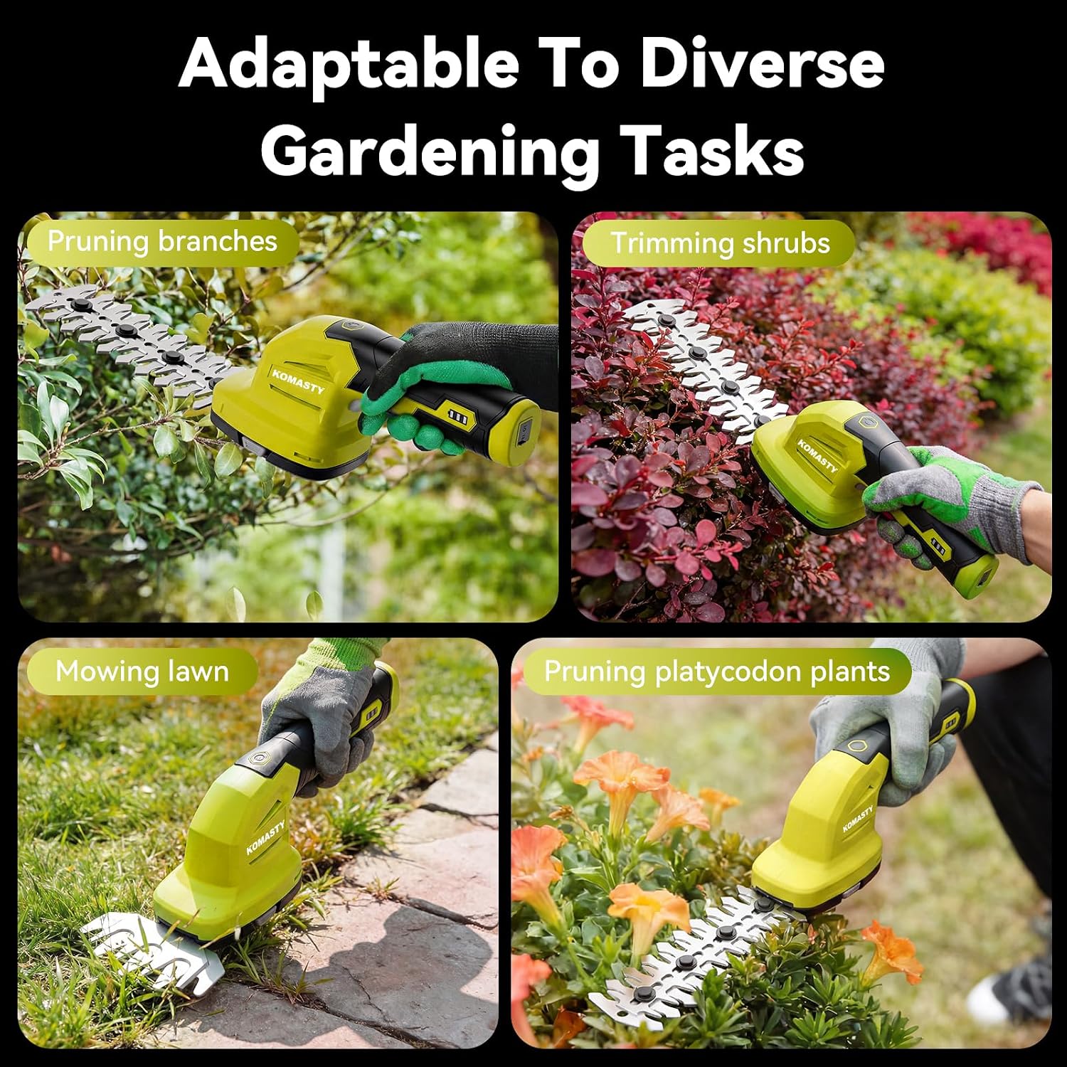 Detalle de KOMASTY 2-in-1 Hedge Trimmer: Practical All-in-One for Home Garden Care