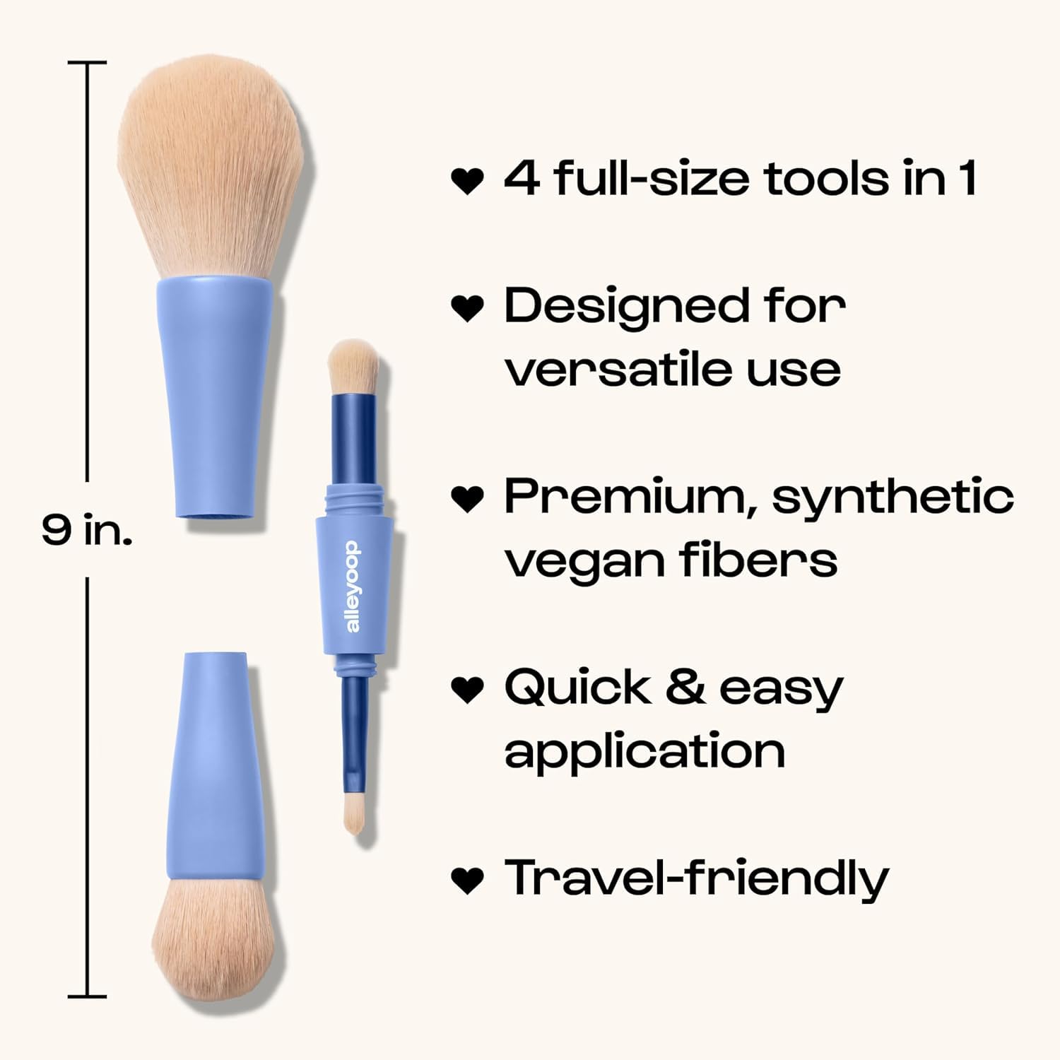 Detalle de Alleyoop Retractable Makeup Brush Set 4-in-1
