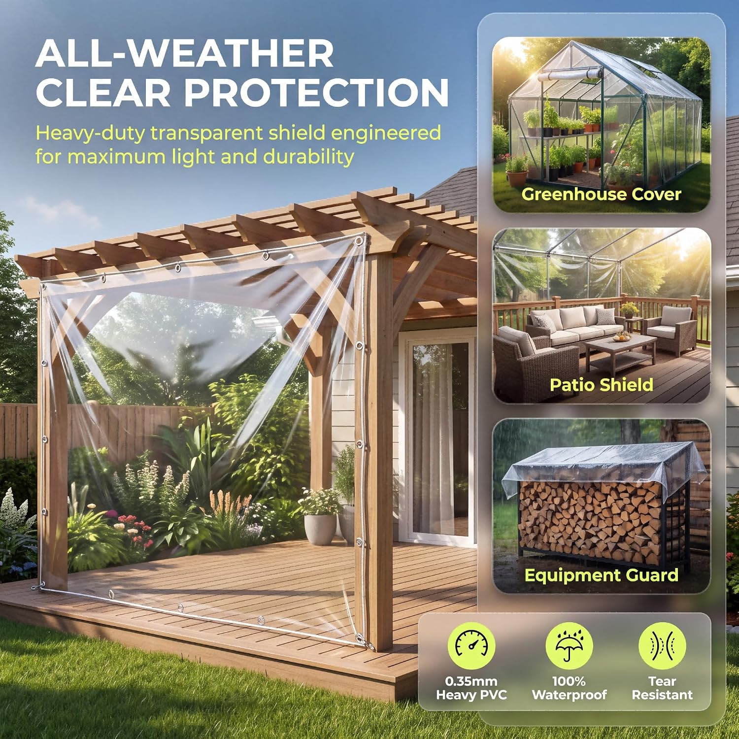 Detalle 1 de GQZGGXX Clear Vinyl Tarp 0.35mm