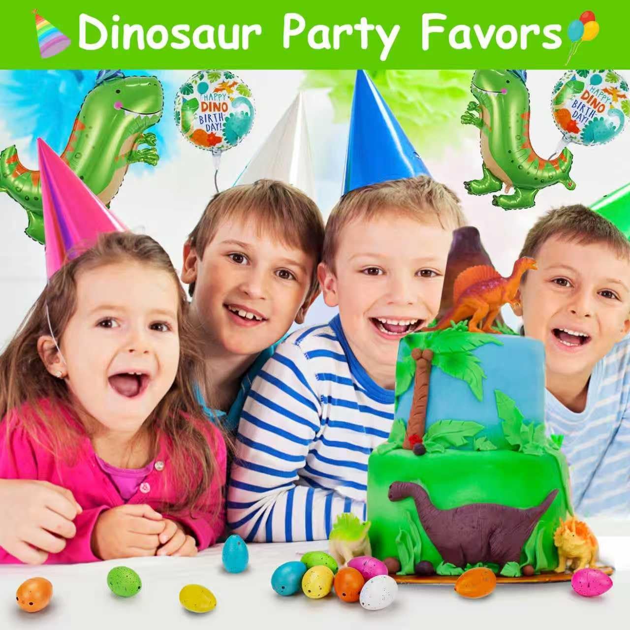 Detalle 2 de Thremhoo 60PCS Small Hatching Dinosaur Eggs Set for Party Favors