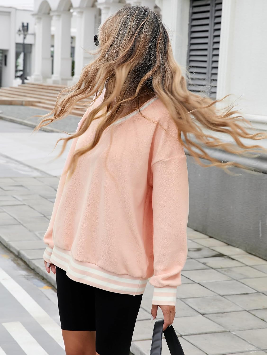 Thumbnail 5 de Famulily Warm Fleece V‑Neck Oversized Sweatshirt
