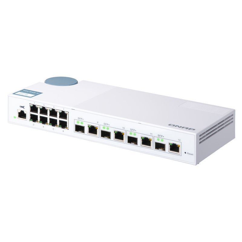 Detalle 2 de QNAP QSW-M408-4C: Switch gestionado 8 Gigabit y 4x10GbE SFP+/RJ45 para redes domésticas o pequeñas oficinas