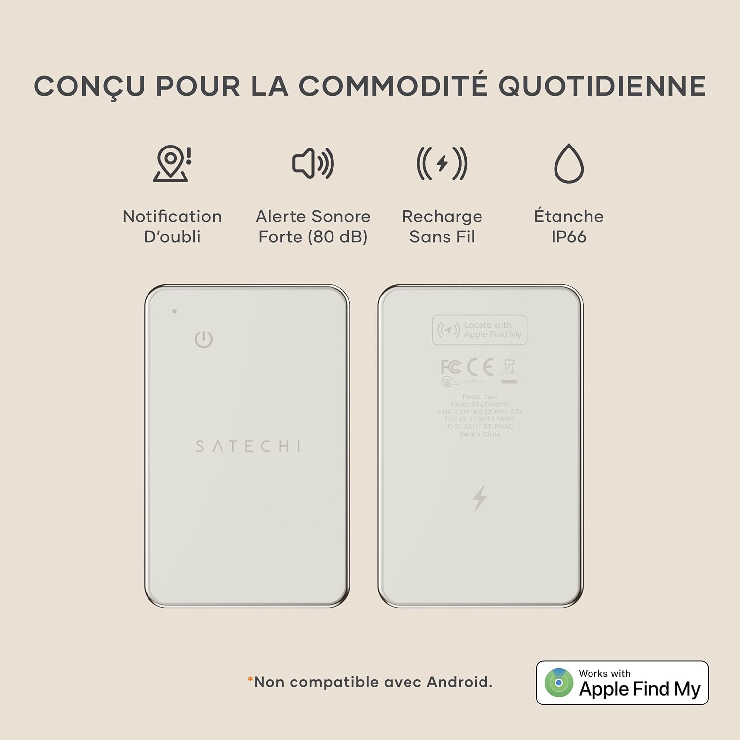 Detalle 2 de SATECHI FindAll Wallet Tracker 220 mAh 🔑