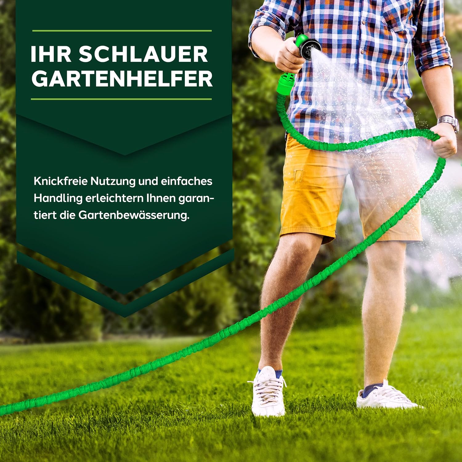 Thumbnail 4 de TRESKO® flexiSchlauch – Flexibler Gartenschlauch (22,5 m) mit dehnbarem Latex-Innenmaterial