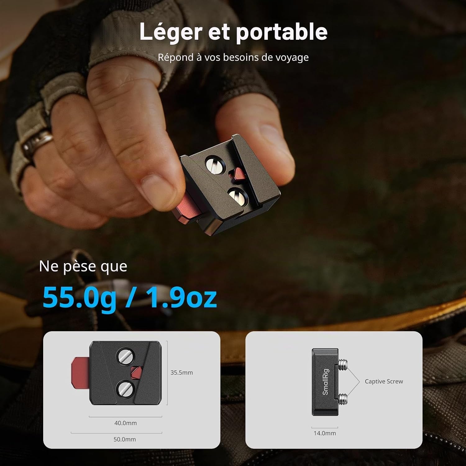 Thumbnail 5 de SMALLRIG V-Lock Kit de Plaque de Montage (6021) – Plaque Mini V-Mount légère pour batteries, moniteurs et bras magiques