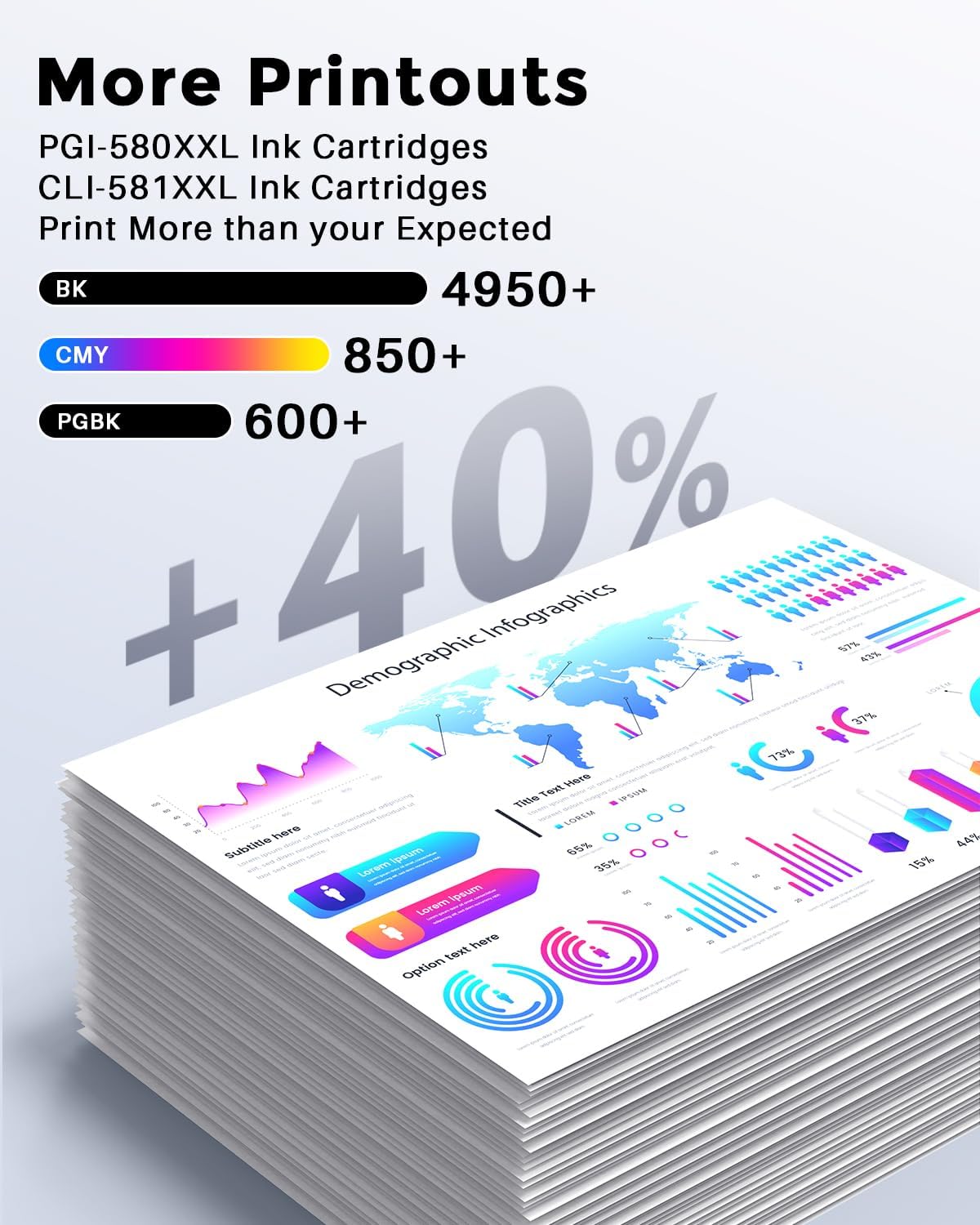 Thumbnail 2 de Skydo 580 & 581 XXL Ink Cartridges 5 Pack