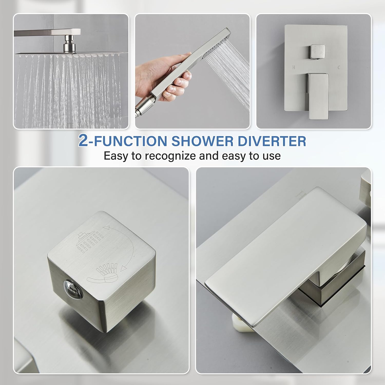 Detalle de Ackwave Ack-5642 Shower System with 12-Inch Rainfall Head and Handheld Sprayer