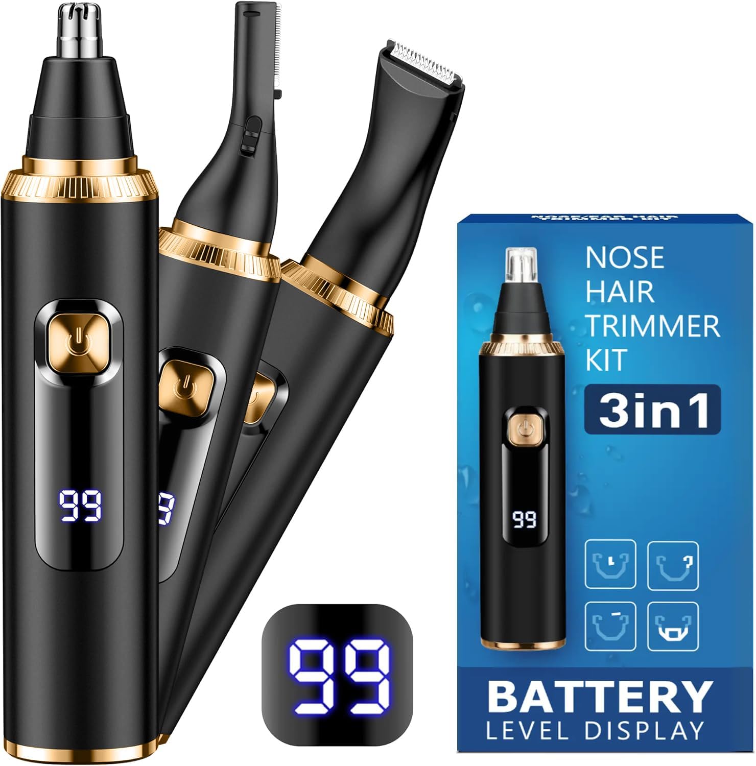 Detalle 2 de 3-in-1 USB Nose Hair Trimmer 1️⃣