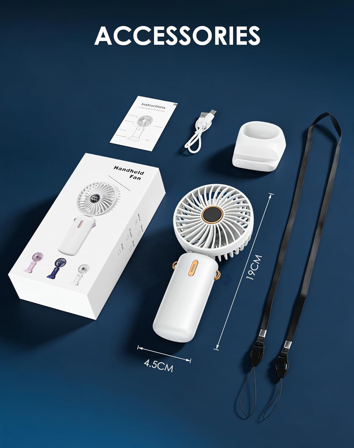 Detalle 2 de MGVIH Handheld Fan: Portable USB-Charged Personal Cooling in a Pocket-Sized Package