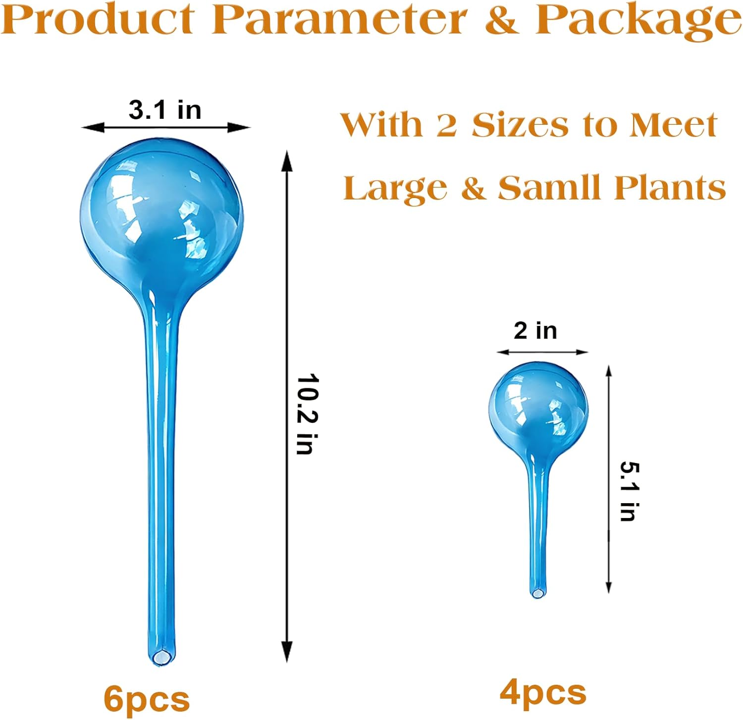 Thumbnail 6 de MOONSOUND Plant Auto Watering Globes-6B, 10-Piece PVC Watering Set