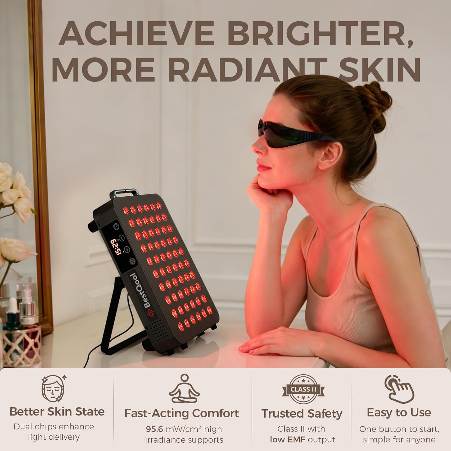Detalle 2 de BestQool 60 105W Red Light Therapy Panel