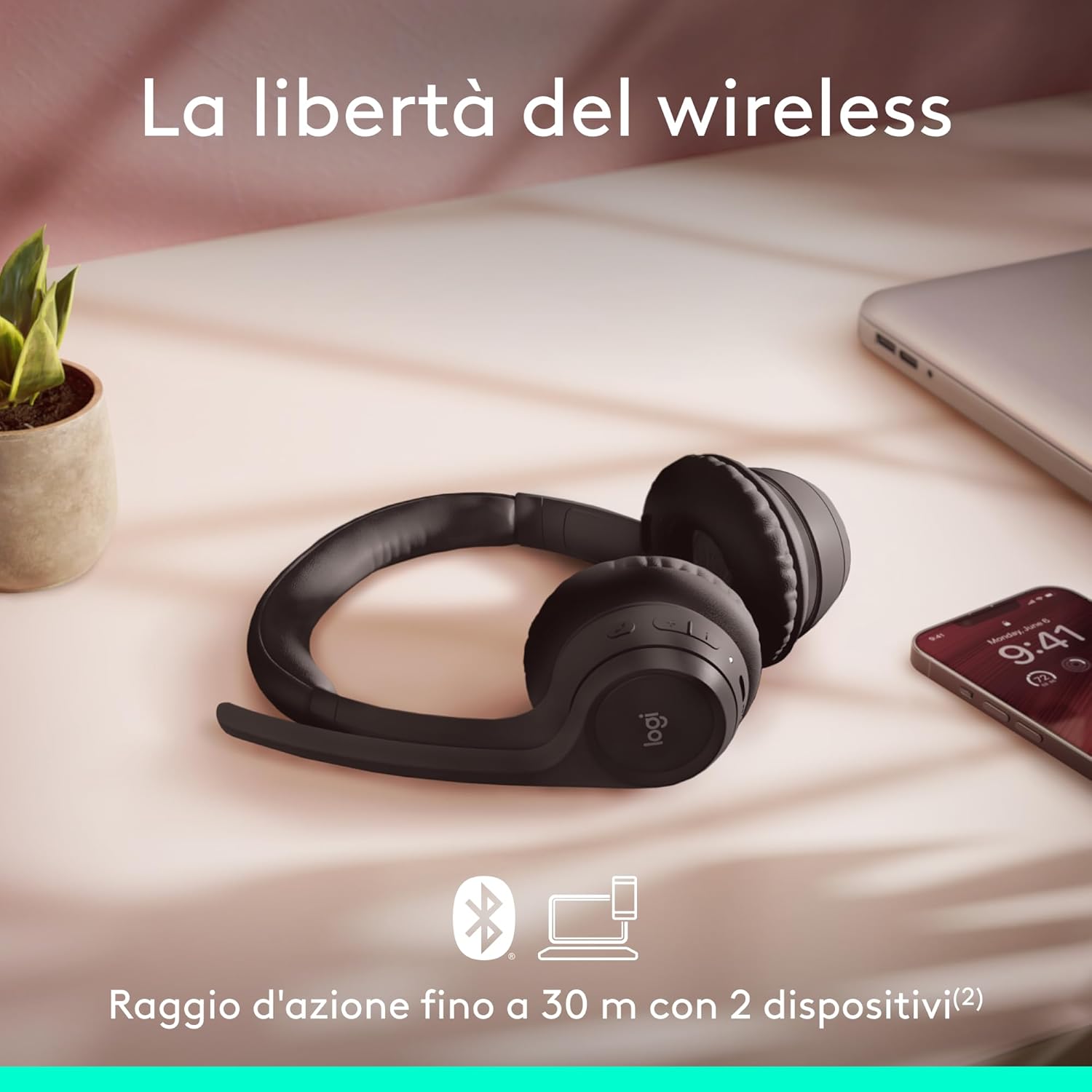 Detalle 2 de Logitech Zone 300 cuffia wireless 30 m 📞