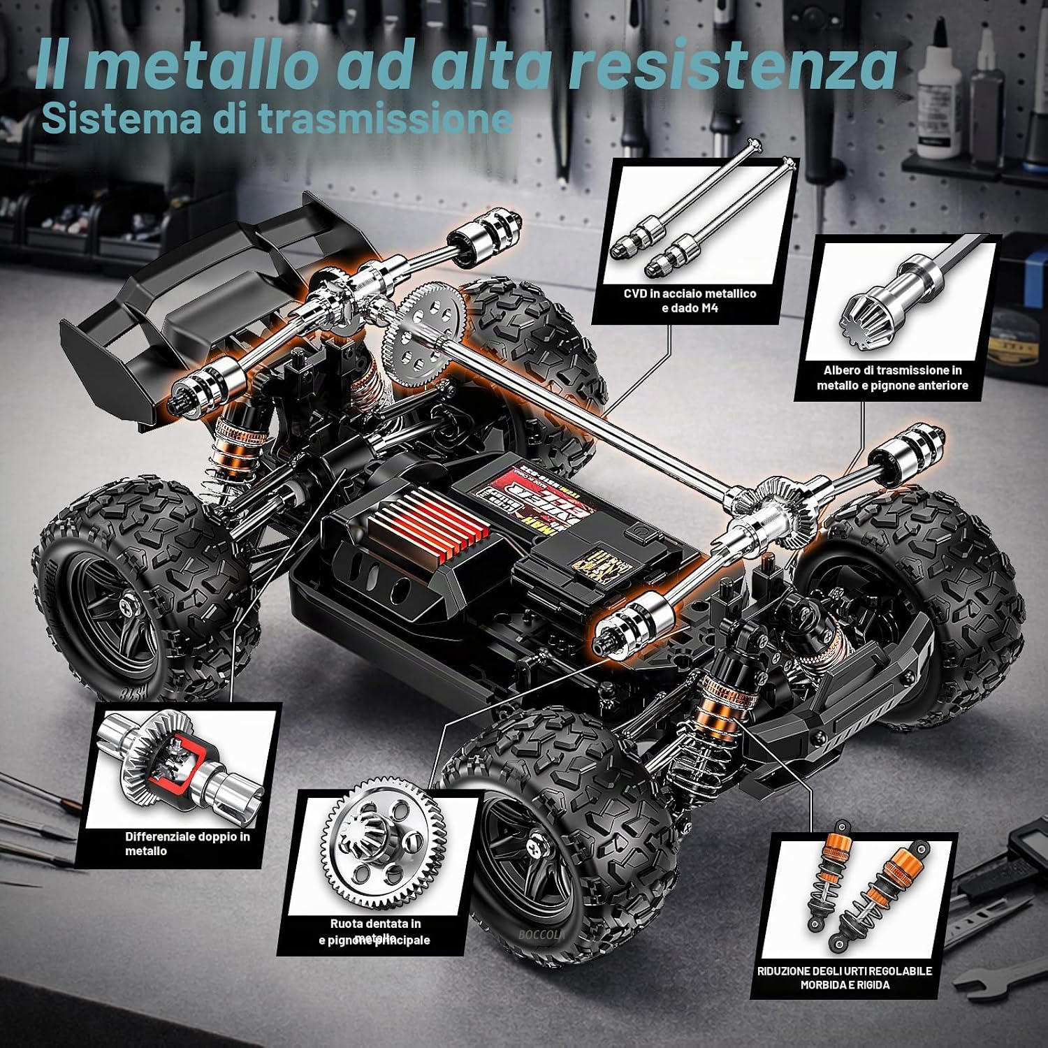 Thumbnail 3 de Womaqu Macchina Telecomandata 1:18 4WD 40 km/h Fuoristrada 2.4GHz con 2 batterie 7.4V