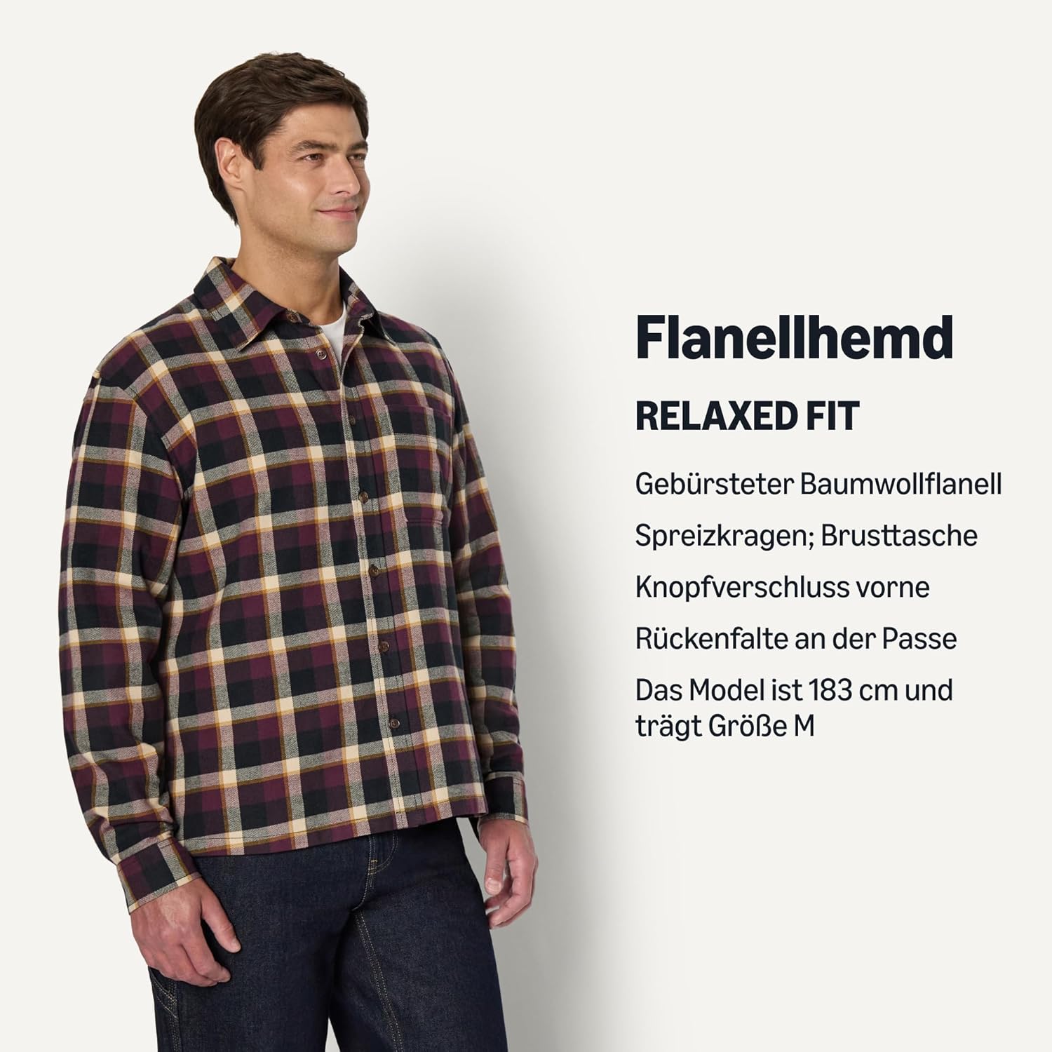 Thumbnail 3 de Amazon Essentials Herren Relaxed-Fit Flanellhemd mit langen Ärmeln