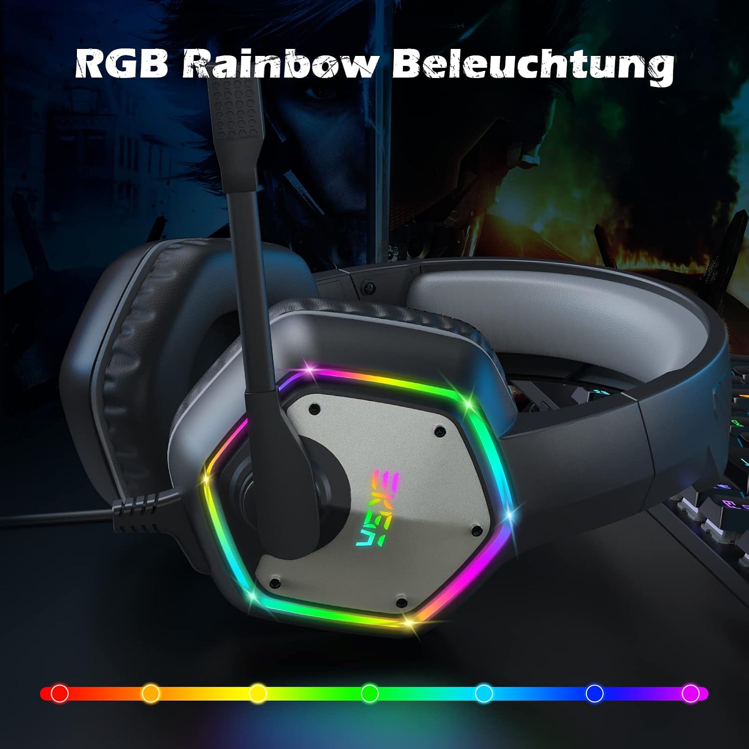Detalle de EKSA E1000 Cuffie gaming USB 7.1