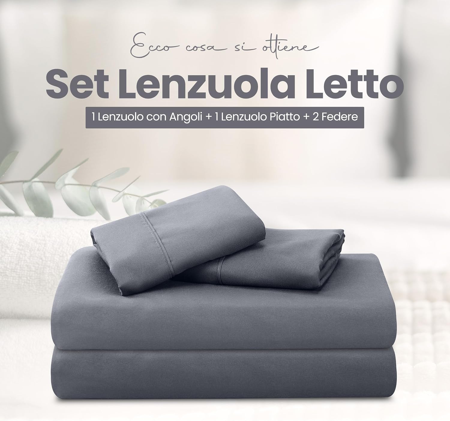 Thumbnail 2 de Utopia Bedding Set lenzuola matrimoniali 180x200 cm, 4 pezzi