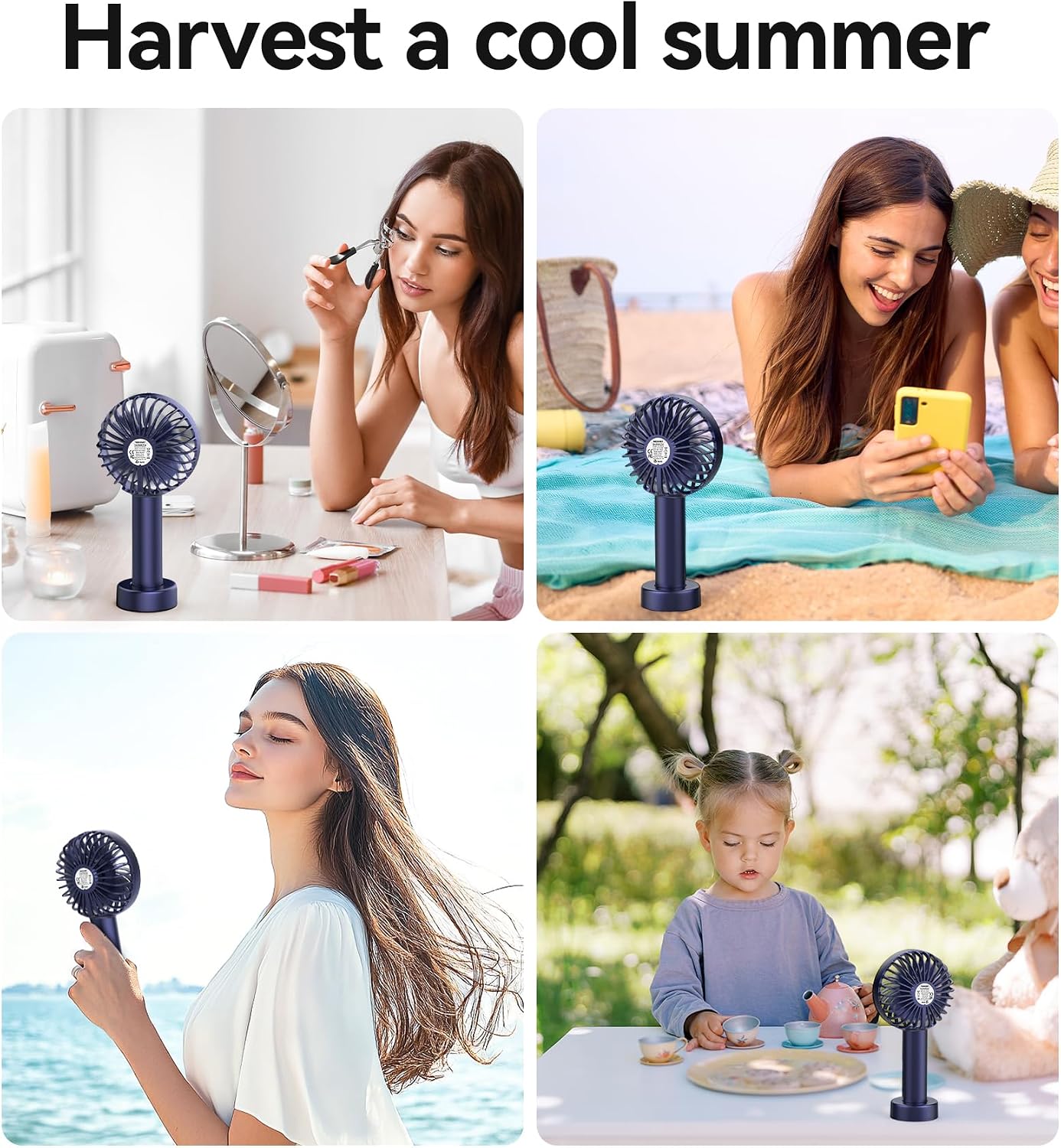 Thumbnail 6 de TECKNET Handheld Fan: Portable USB Fan with LED Display and 3 Speeds
