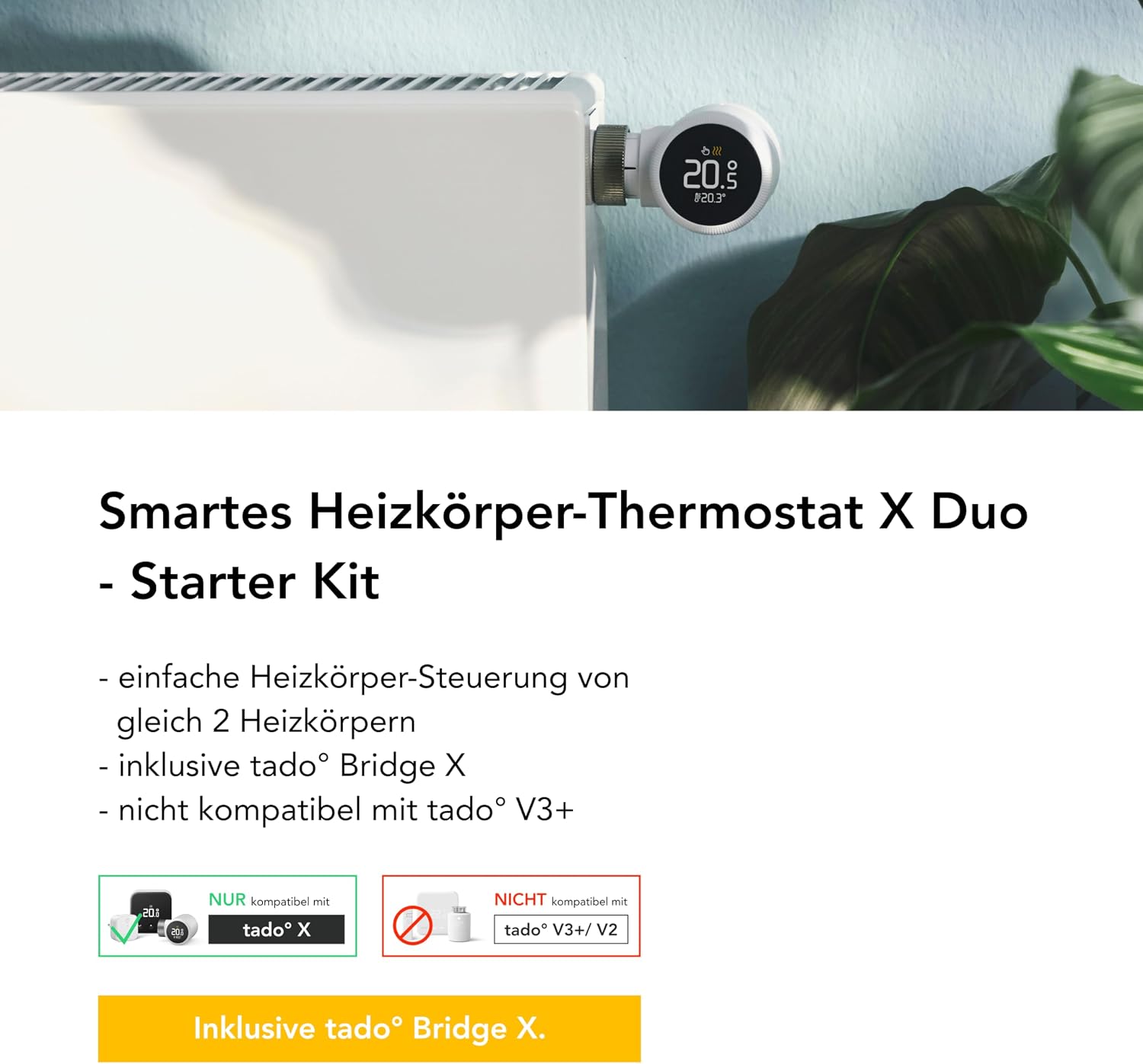 Detalle de tado Smart Heizkörperthermostat X Starter Kit