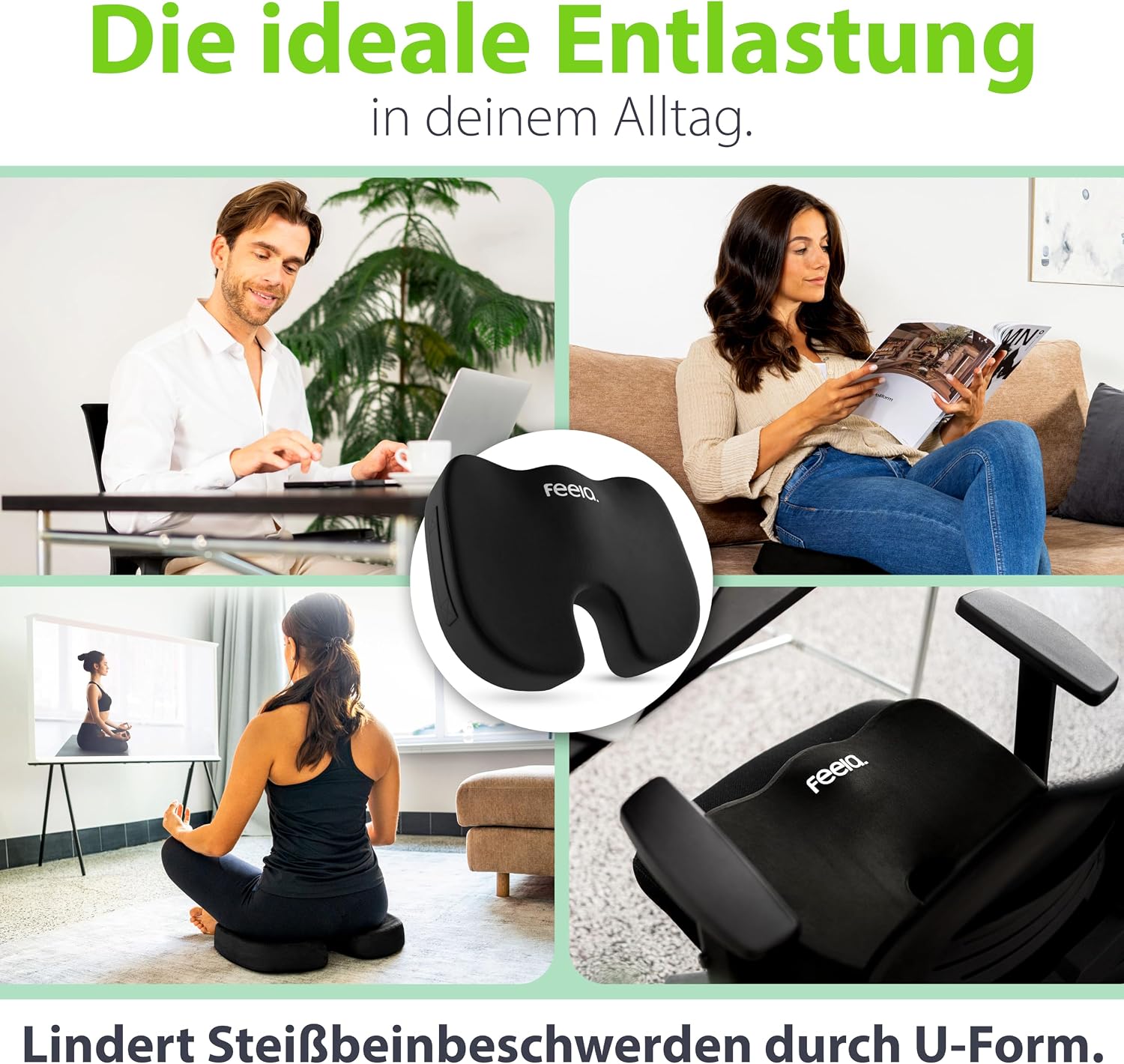 Thumbnail 4 de feela. Orthopädisches Sitzkissen Medium – Ergonomie für Stuhl und Auto