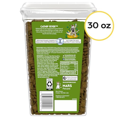 Detalle de Temptations MixUps Crunchy and Soft Cat Treats, Catnip Fever — 30 oz