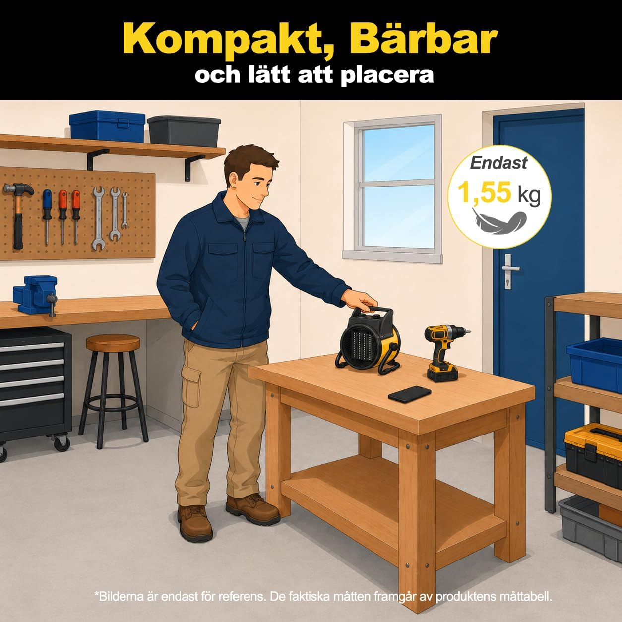 Thumbnail 6 de DAHTEC BGP1506-02 keramisk värmefläkt, 2 000 W med tre lägen