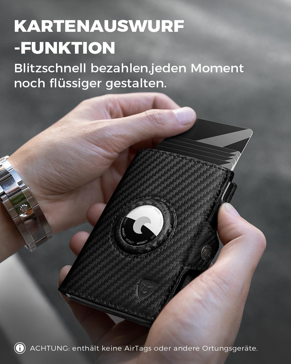 Detalle de LORZOR Airtag Wallet Slim Wallet mit Münzfach