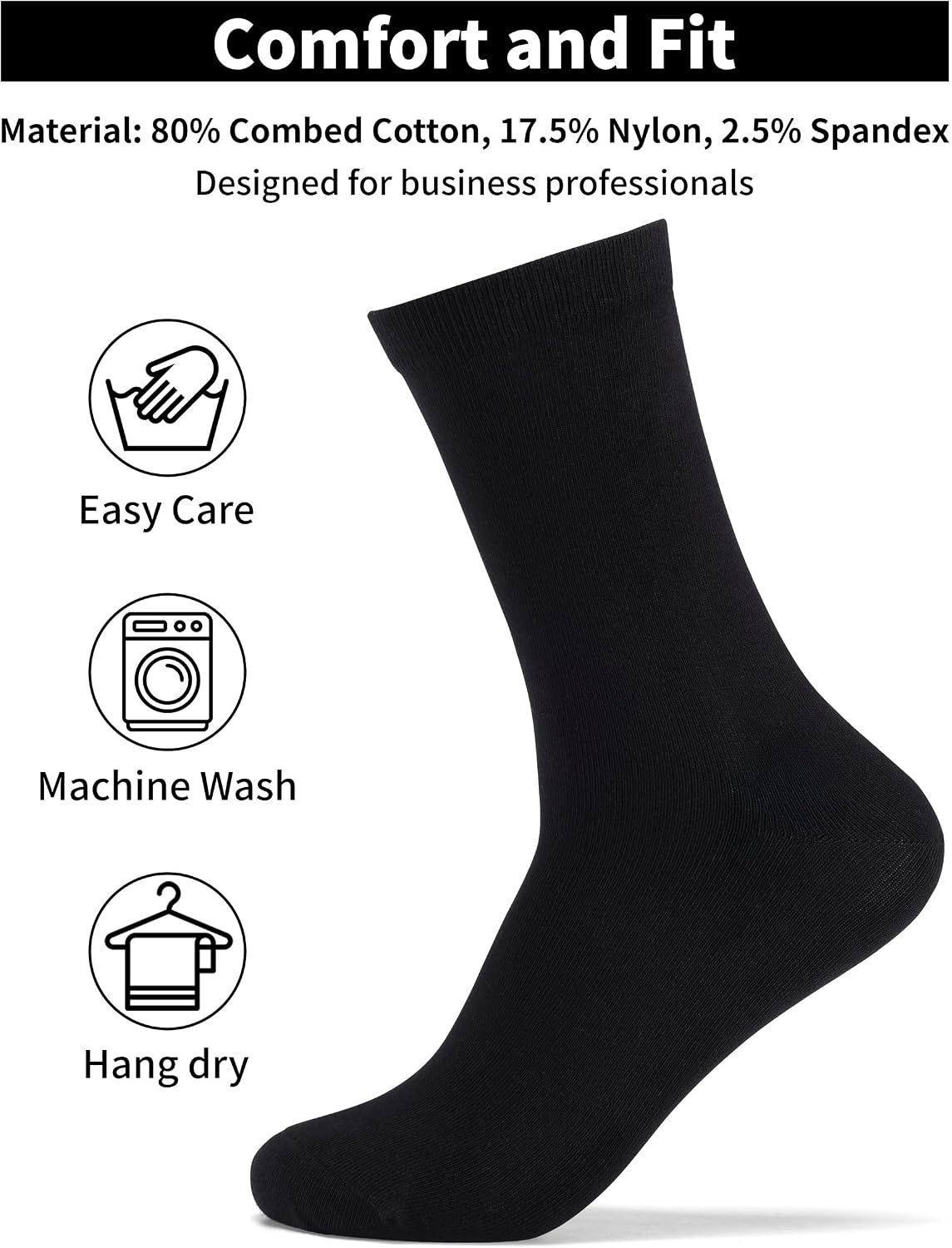 Detalle de Forony Men's Dress Socks Size 8-13