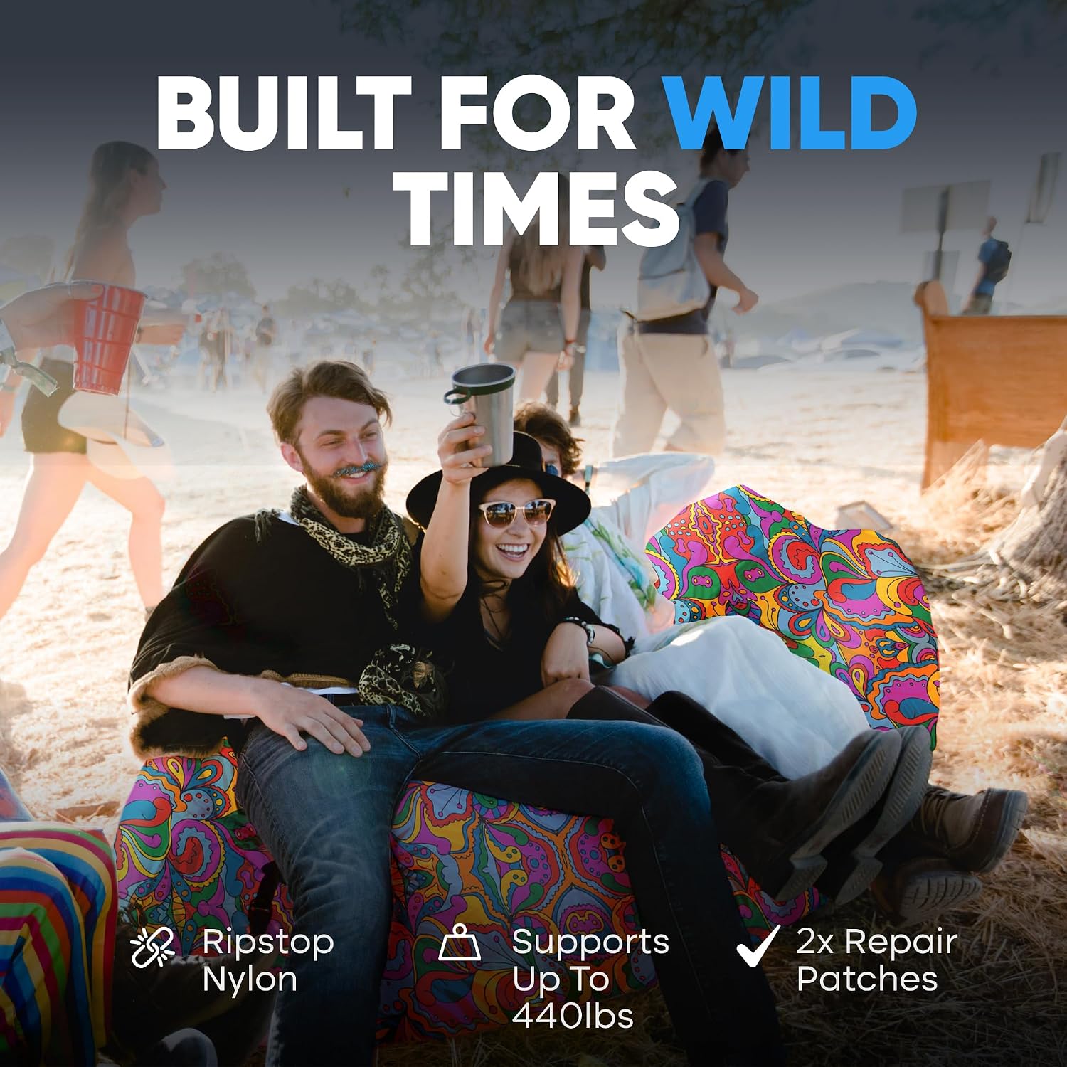 Thumbnail 4 de Chillbo Inflatable Couch — Unique Designs, No-Pump Setup, Ripstop Durability