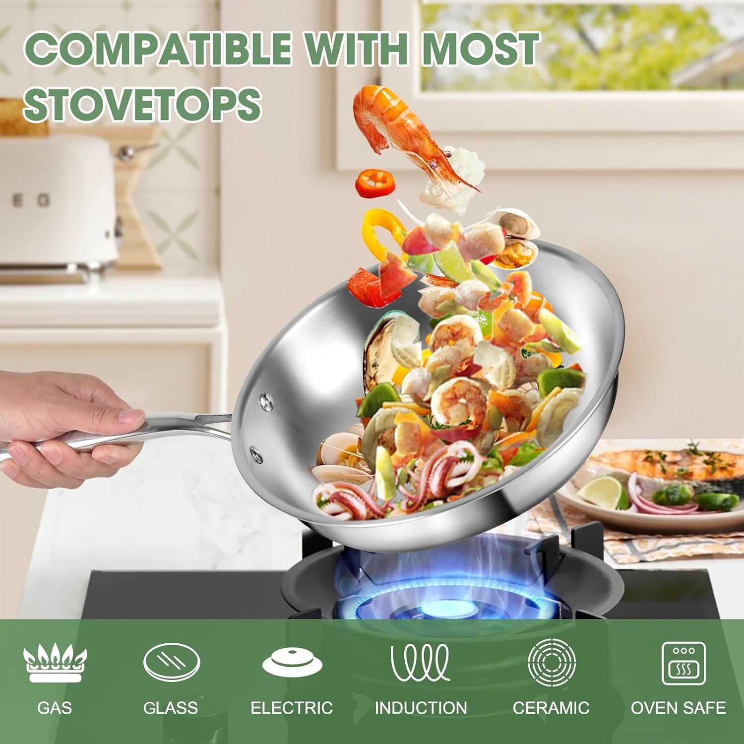 Thumbnail 6 de 3-Ply Stainless Steel 11-Piece Cookware Set