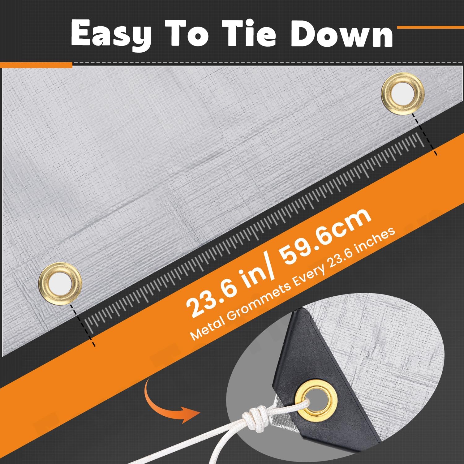 Thumbnail 3 de Keten Tarps Heavy Duty Waterproof 12x20 Feet (Extra Thick 16 Mil) — UV Blocking Outdoor Tarp with Reinforced Grommets