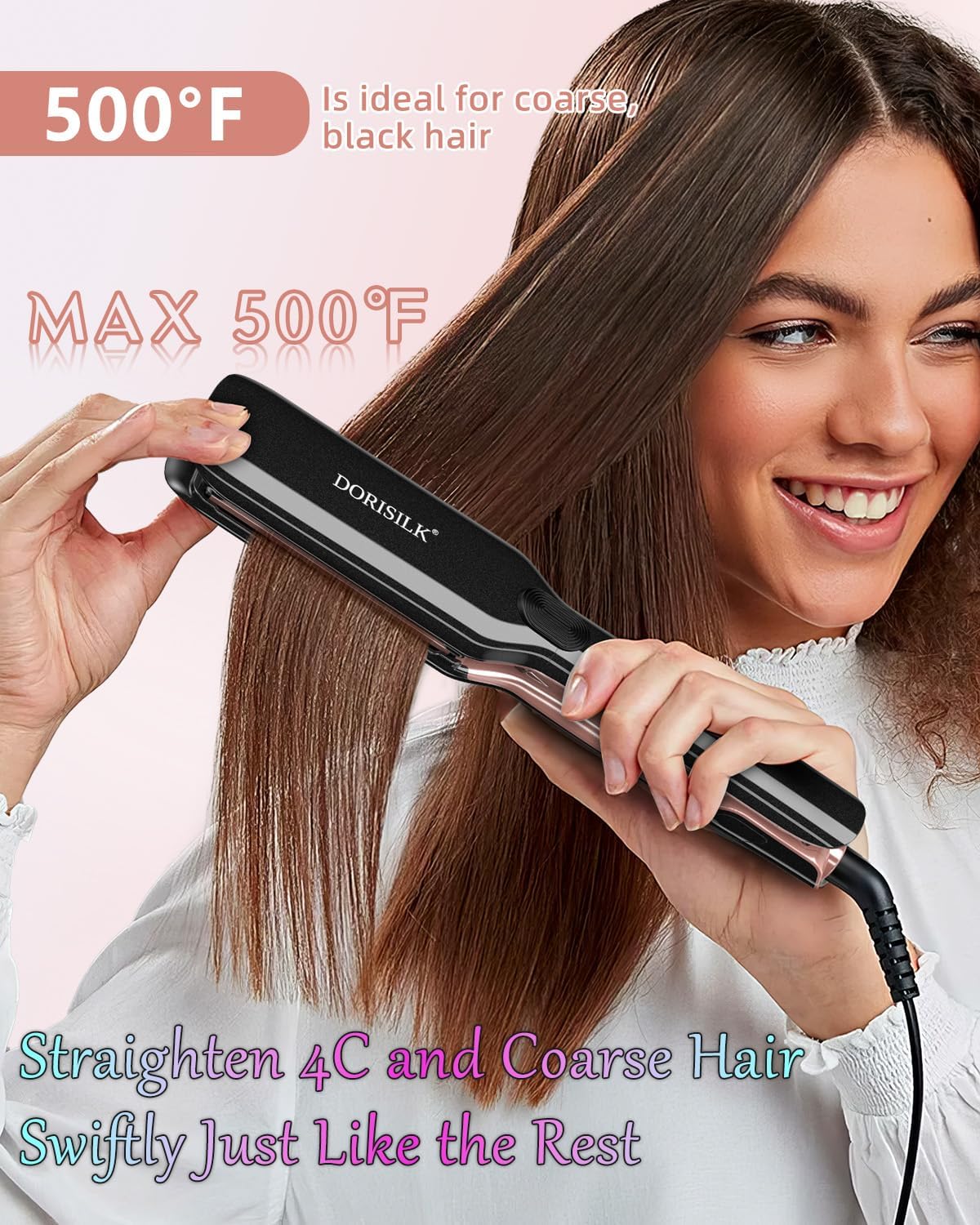 Thumbnail 1 de DORISILK 500 Degree High Temp Professional Hair Straightener & 2-in-1 Curler